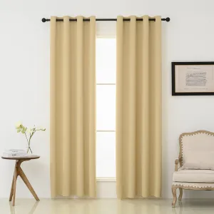 Pickluc Blackout Curtains with Grommet 84 Inches Long 2 Panels Burg, Light Blocking Window Drapes for Living Room, Privacy Protection, Thermal Insulated, Noise Reduction, Beige, 52" W x 84" L