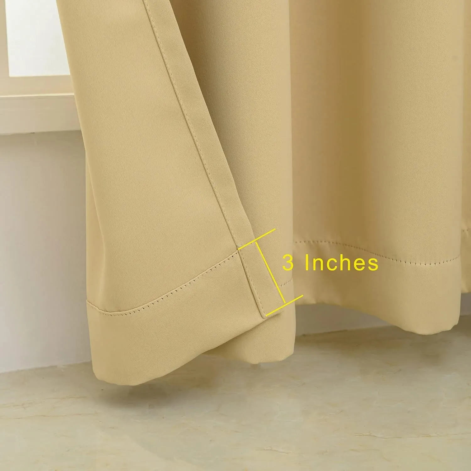 Pickluc Blackout Curtains with Grommet 84 Inches Long 2 Panels Burg, Light Blocking Window Drapes for Living Room, Privacy Protection, Thermal Insulated, Noise Reduction, Beige, 52" W x 84" L