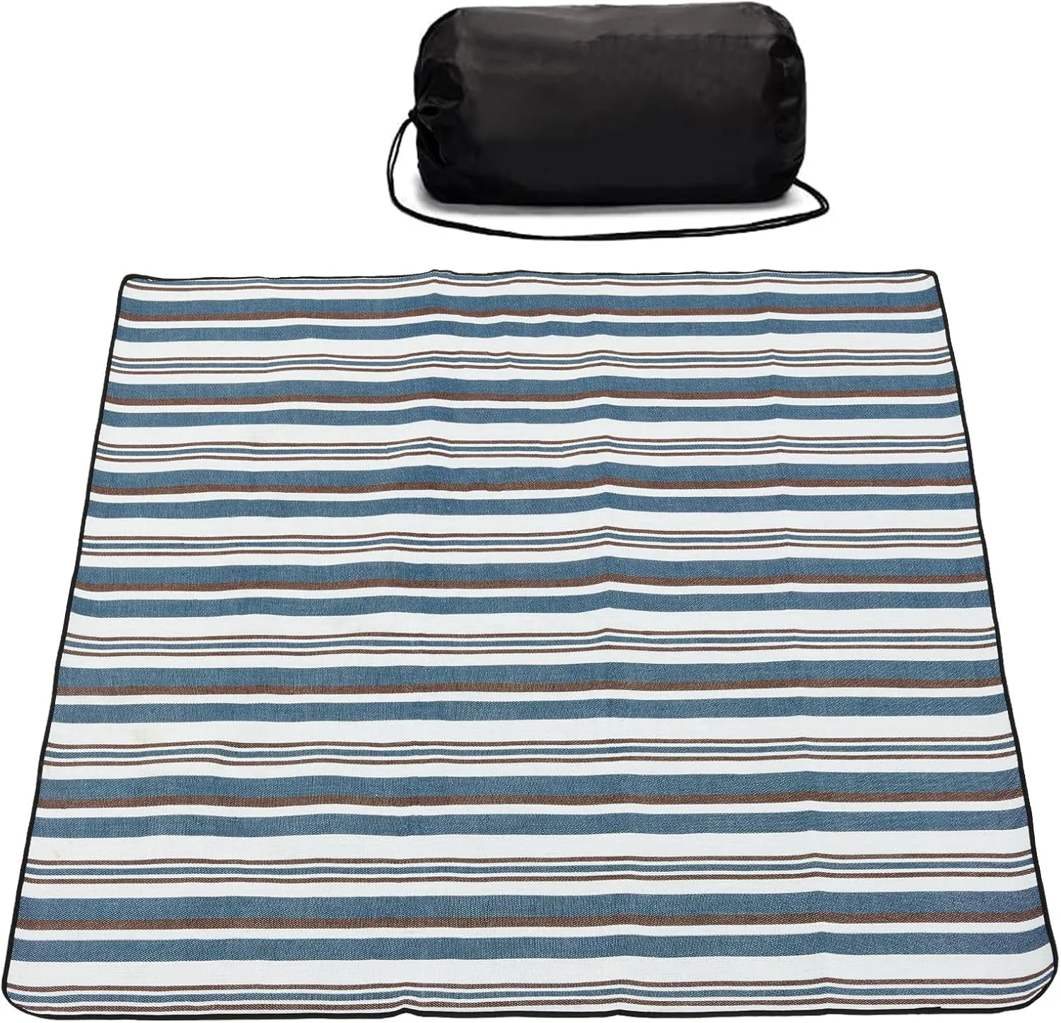 Picnic Blanket with Bag, Comfortable 60" x 80" Mat for Strap, Foldable Outdoor Blanket for Park, Beach, Travel, Camping, Yard, Concerts (Stripe)