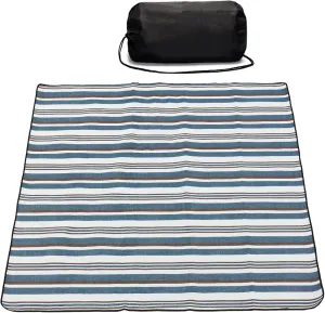 Picnic Blanket with Bag, Comfortable 60" x 80" Mat for Strap, Foldable Outdoor Blanket for Park, Beach, Travel, Camping, Yard, Concerts (Stripe)