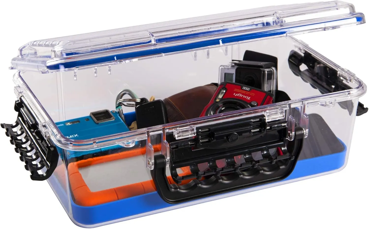 Plano Guide Series 3700 Field Box Waterproof Case, Blue, Large, Waterproof Dry Box with Wrist Strap for Boat, Kayak, and Camping, Outdoor Gear Storage, One Size