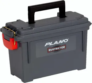 Plano Rustrictor Field Ammo Box .50 Caliber, Gray, All-Weather & Anti-Rust Ammo Storage Box, Medium Plastic Ammunition Box, Waterproof Ammo Can