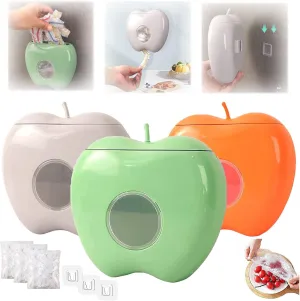 Plastic Wrap Storage Box,Cling Film Sleeve Storage Box,Fresh Keeping Bag Storage Box with 100 Pcs Cling Films, Multi-functional Preservation Box Punch-Free Wall-Mounted Kitchen Organizer (3pcs-A)