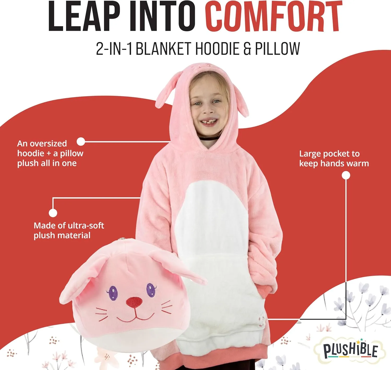 Plushible Wearable Blanket Hoodie - Cozy Blanket Hoodie Snuggies for Adults with Front Pocket, Ideal Presents for Birthdays