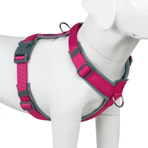 Plutus Pet No Pull Dog Harness, Adjustable Nylon Harness with Soft Padding, Reflective and Heavy Duty Dog Harness for Small, Medium, Large Dogs(Hot Pink, M)