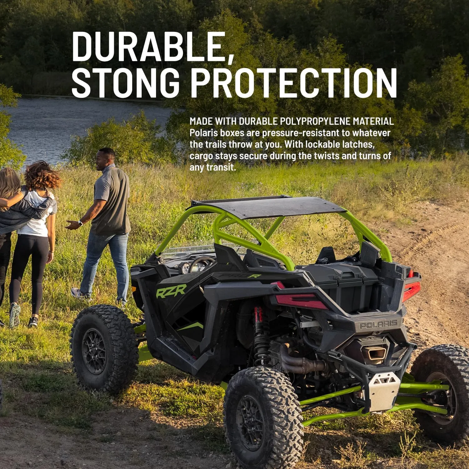 Polaris RZR Cargo Box 73 Quart for Specific Turbo R & R 4, Pro XP & XP 4 Models, Lock & Ride Technology, Waterproof Polypropylene, Easy Install, Storage Ideas for Food, Gear, Tools, Clothing - 2883751