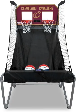 Pop-A-Shot - Home Dual Shot with Cleveland Cavaliers NBA Graphics l Sensor Scoring l 16 Game Modes l 7 Balls l Foldable Storage l for All NBA Fans
