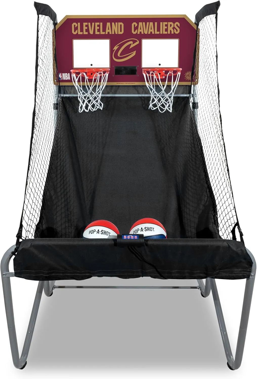 Pop-A-Shot - Home Dual Shot with Cleveland Cavaliers NBA Graphics l Sensor Scoring l 16 Game Modes l 7 Balls l Foldable Storage l for All NBA Fans