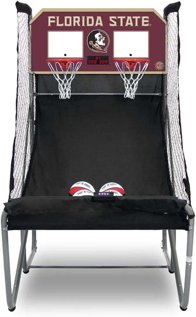 Pop-A-Shot - Home Dual Shot with Florida State Seminoles NCAA Graphics l Sensor Scoring l 16 Game Modes l 7 Balls l Foldable Storage l for All NCAA Fans