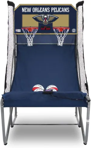 Pop-A-Shot - Home Dual Shot with New Orleans Pelicans NBA Graphics l Sensor Scoring l 16 Game Modes l 7 Balls l Foldable Storage l for All NBA Fans