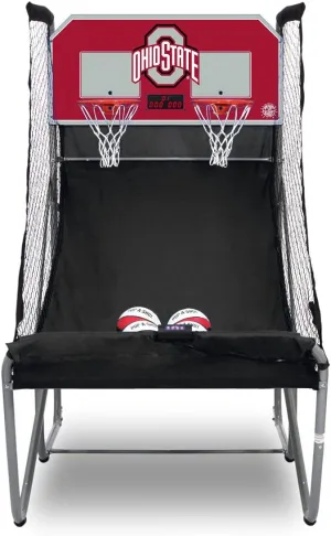 Pop-A-Shot - Home Dual Shot with Ohio State Buckeyes NCAA Graphics l Sensor Scoring l 16 Game Modes l 7 Balls l Foldable Storage l for All NCAA Fans