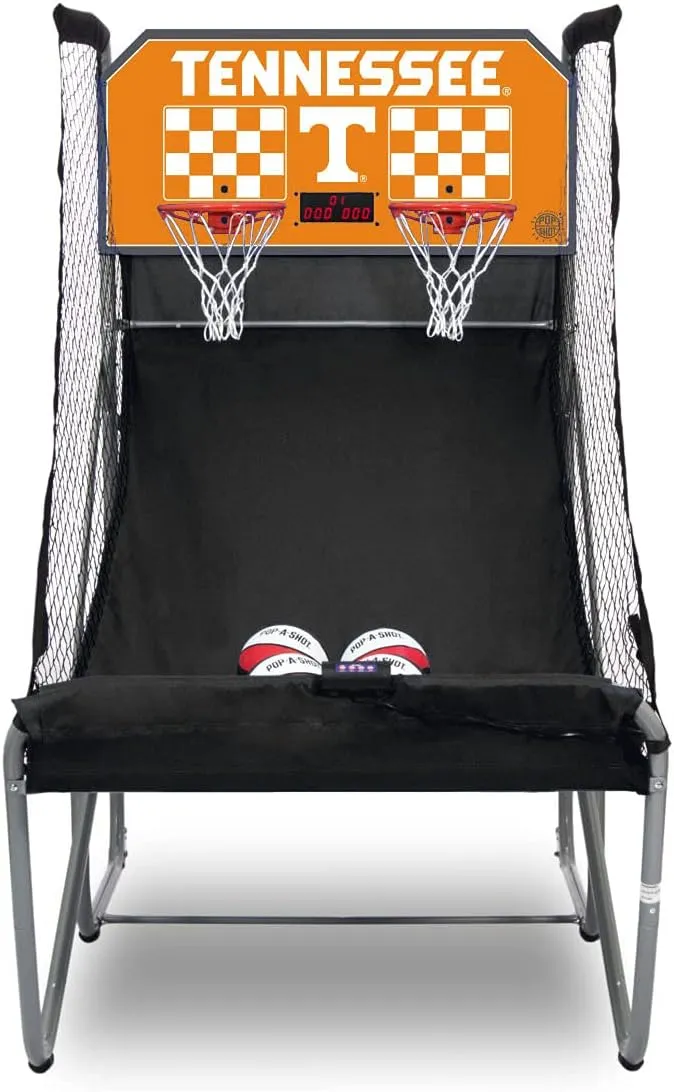 Pop-A-Shot - Home Dual Shot with Tennessee Volunteers NCAA Graphics l Sensor Scoring l 16 Game Modes l 7 Balls l Foldable Storage l for All NCAA Fans