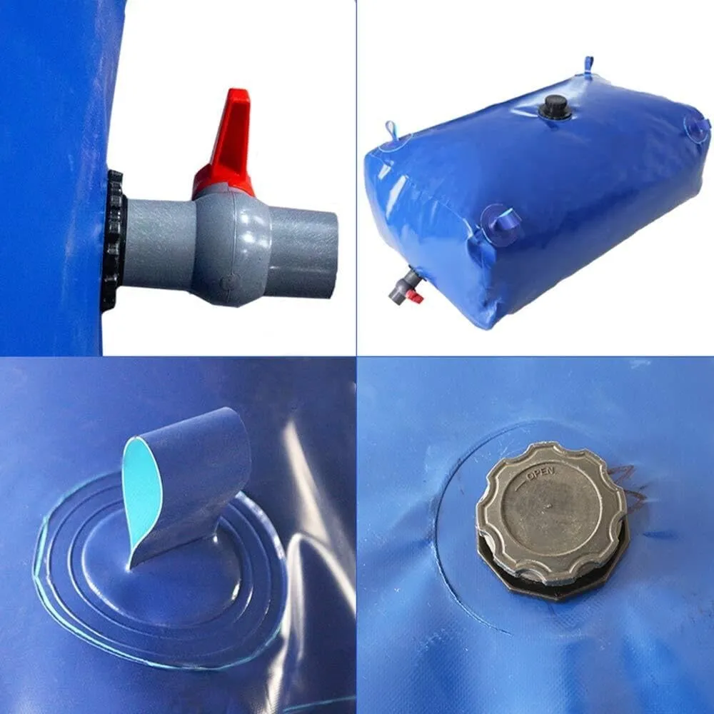 Portable Foldable Rain Barrel Water Tank, Large Capacity PVC Water Storage Bag with Faucet, Emergency Garden Irrigation & Water Storage Tank (240L-2100L)(1000L(264gal))