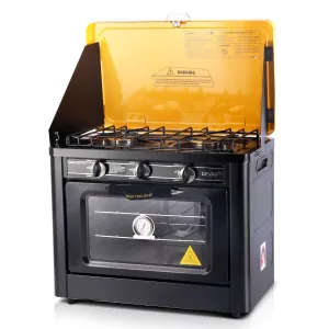 Portable Gas Oven Camping Stove 3 Burner LPG Gas Cooktop Outdoor Picnic