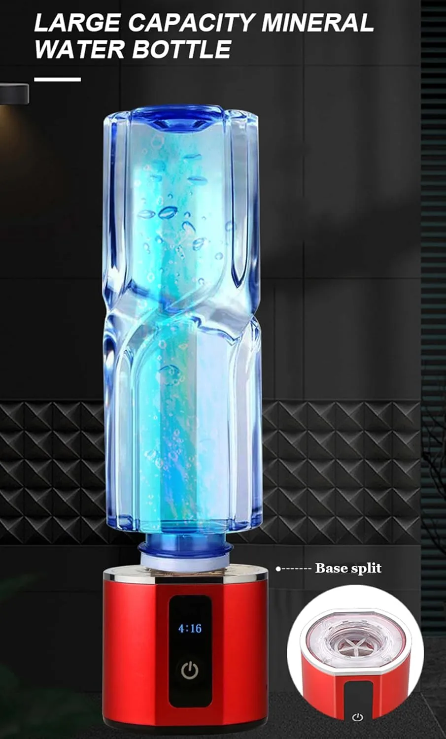 Portable Hydrogen Water Generator Bottle, with SPE Technology, Up to 5000PPB, Super Saturated Hydrogen-Rich Water Cup, Ionizer Health Cup for Home Travel