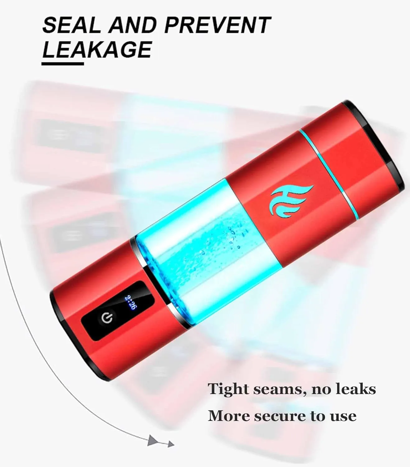 Portable Hydrogen Water Generator Bottle, with SPE Technology, Up to 5000PPB, Super Saturated Hydrogen-Rich Water Cup, Ionizer Health Cup for Home Travel