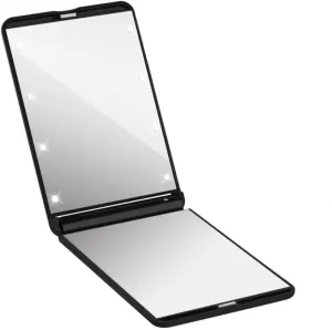 Portable Led Makeup Mirror Round Compact Built-in 8 Led Lights Lighted Vanity Mirror for Cosmetics