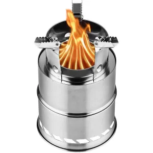 Portable outdoor steel camping stove