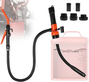 Portable Power Battery Transfer Pump, Fuel Transfer Pump Battery Powered with 3 Adapters, Gas Siphon Pump for Gasoline, Effortless Liquid Transfer Pump for Cars, Motorcycles, Camping（1 Pack）