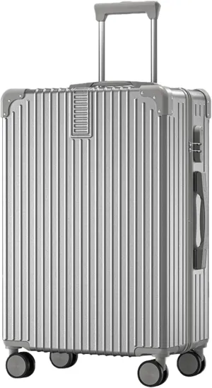 Portable Suitcase With Universal Wheels, Space Separation Design, Storage Box, Resistant To Drops And Pressure, For Travel And School (Color : 22, Size : Silver)