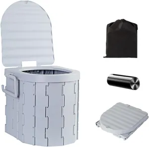 Portable Toilet for Camping, Portable Toilet for Adults, Portable Potty for Adults, Folding Waterproof Porta Potty for Camping, Car, Bucket, Travel, Outdoor, Hiking, Trips, Boat, Beach, Tent