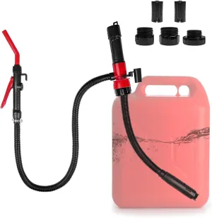 Portable Transfer Pump Battery Operated for Gas, Fuel, Diesel, Water, Gas Siphon Pump for Gasoline 2.4 GPM Flow with 3 Adapters for Cars, Motorcycles, Camping