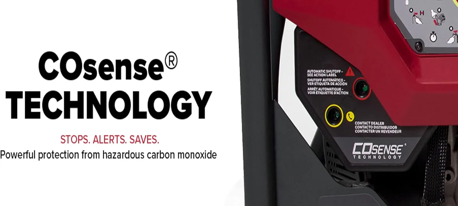 Powermate PM7500 7,500-Watt Dual-Fuel Compatible Portable Generator - Gas and Propane - COsense Technology - Reliable Power Solution for Home, Camping, and Emergency Backup - 49 State/CSA - Red/Black