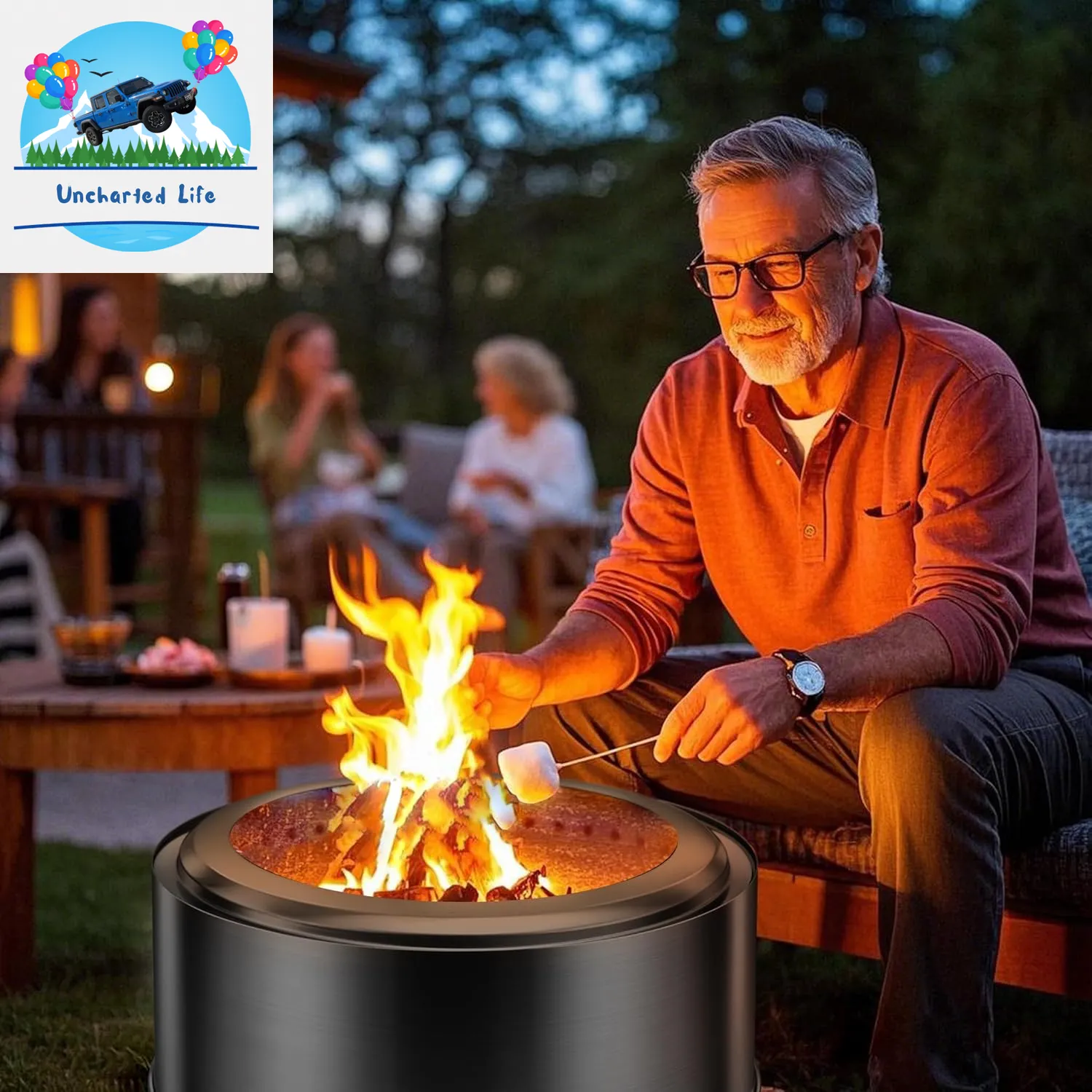 Premium 304 Stainless Steel Portable Fire Pit – Ideal for Glamping