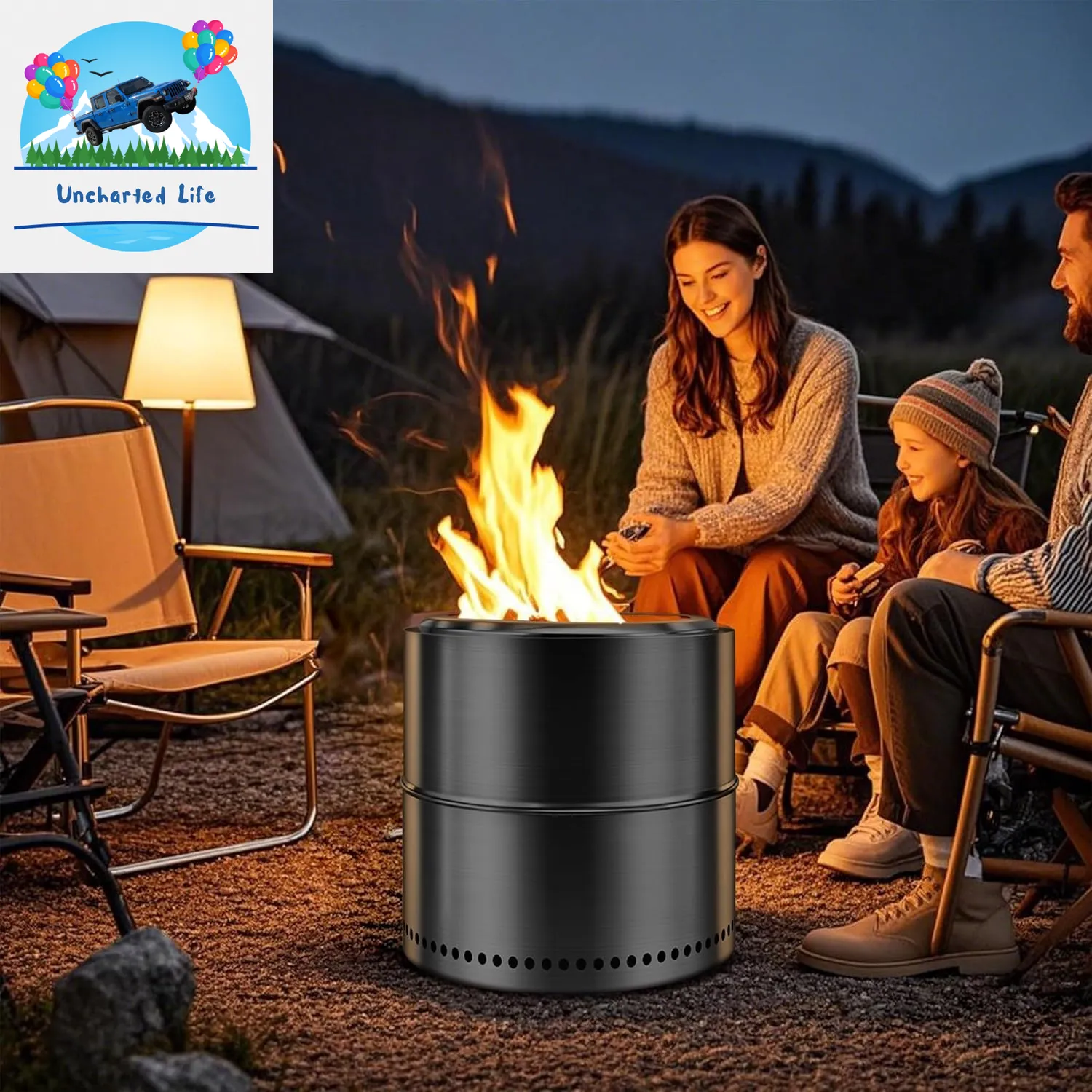 Premium 304 Stainless Steel Portable Fire Pit – Ideal for Glamping