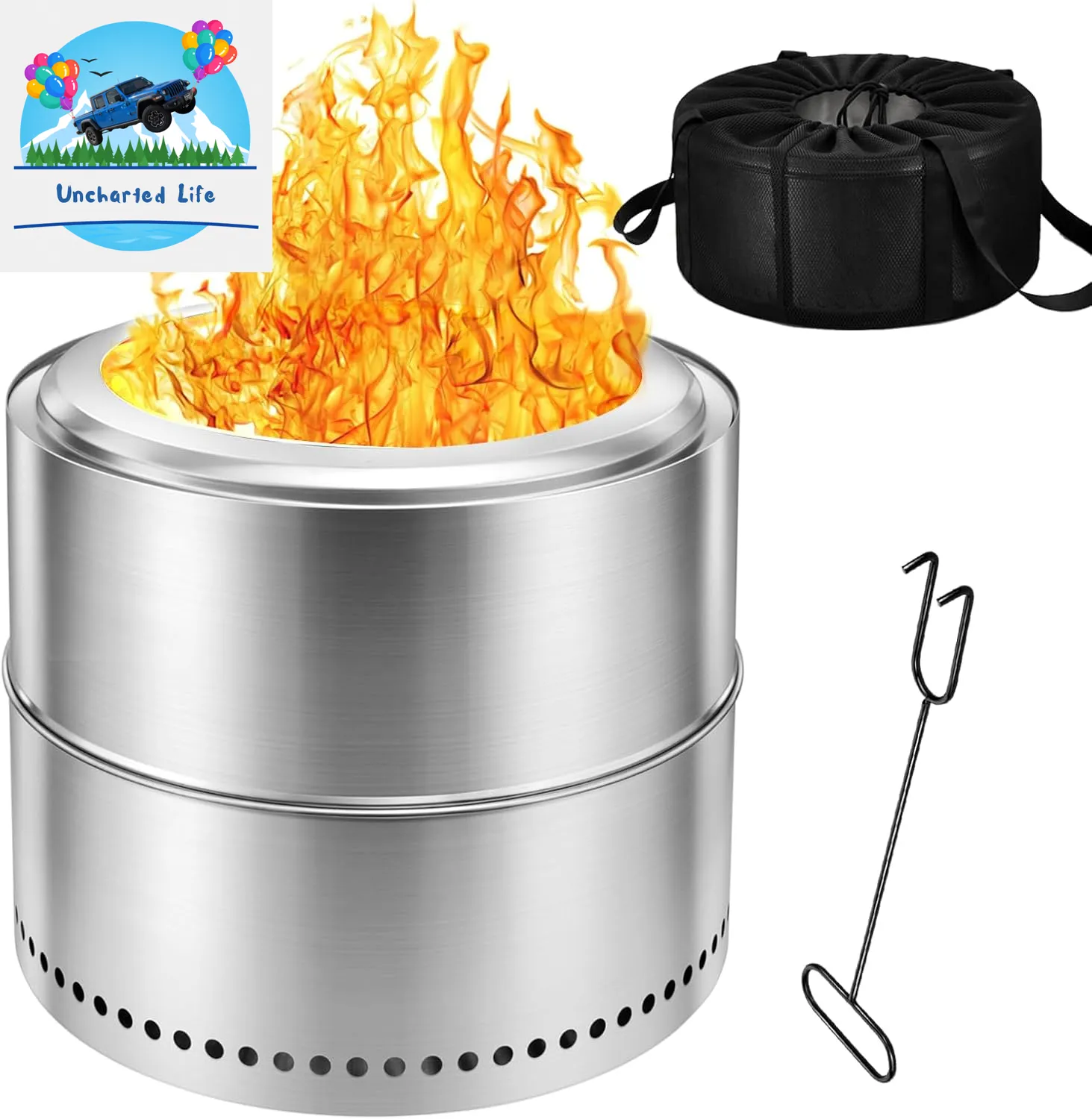 Premium 304 Stainless Steel Portable Fire Pit – Ideal for Glamping