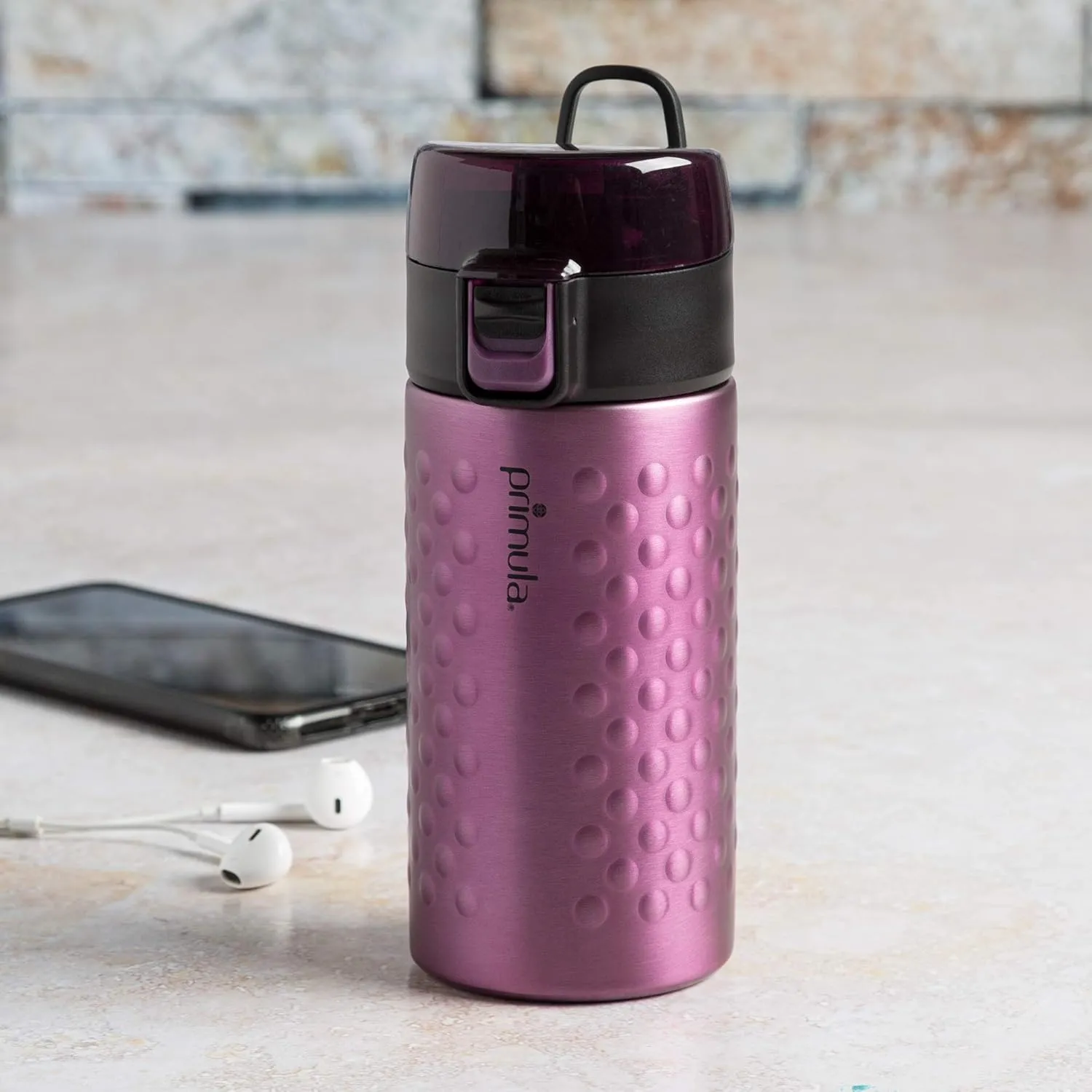 Primula Hamilton Water Bottle Single Serve Double Wall, 12 oz, Purple