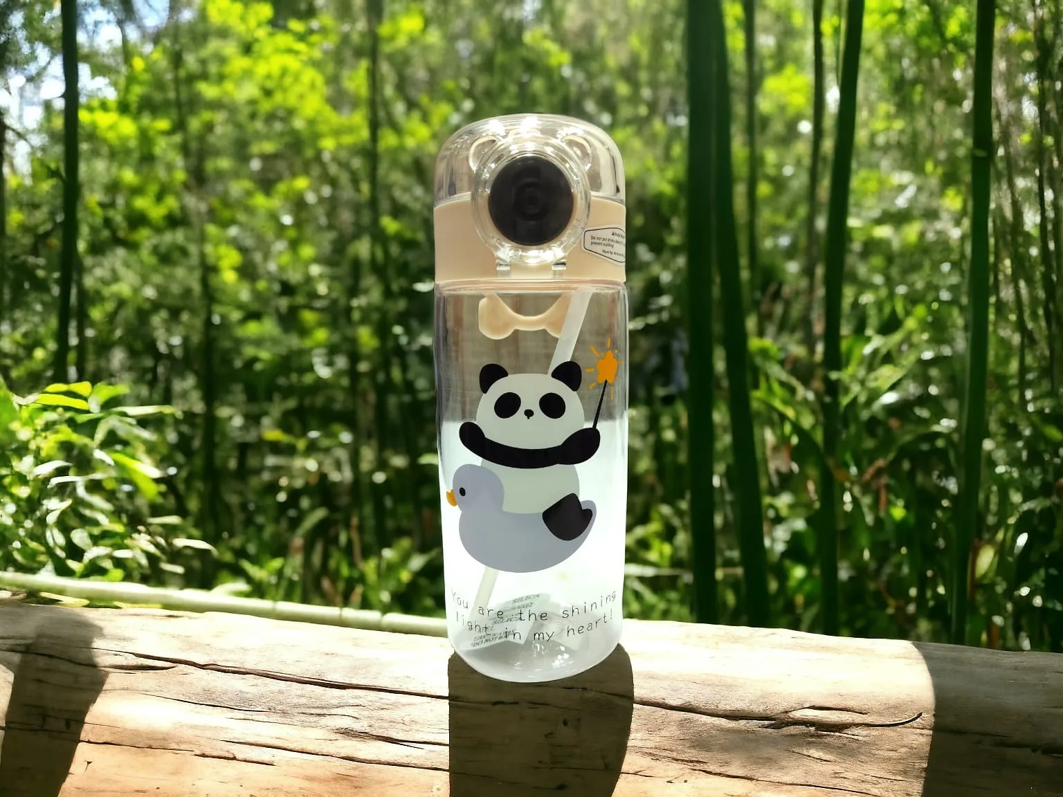 Printed Panda Theme Water Bottle(600ml)