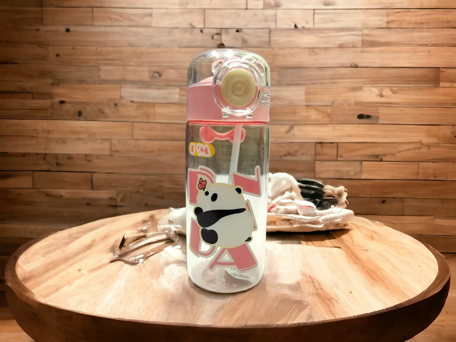 Printed Panda Theme Water Bottle(600ml)