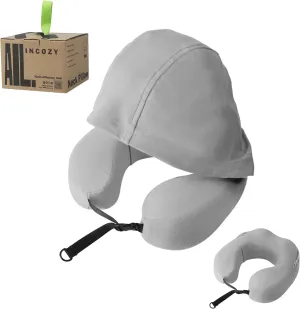 Privacy-Friendly Hooded Travel Pillow for Kids & Adults, Sensory-Friendly, Memory Foam Neck Support for Airplane, Car & Train, Breathable Fabric, Portable, Ultimate Comfort