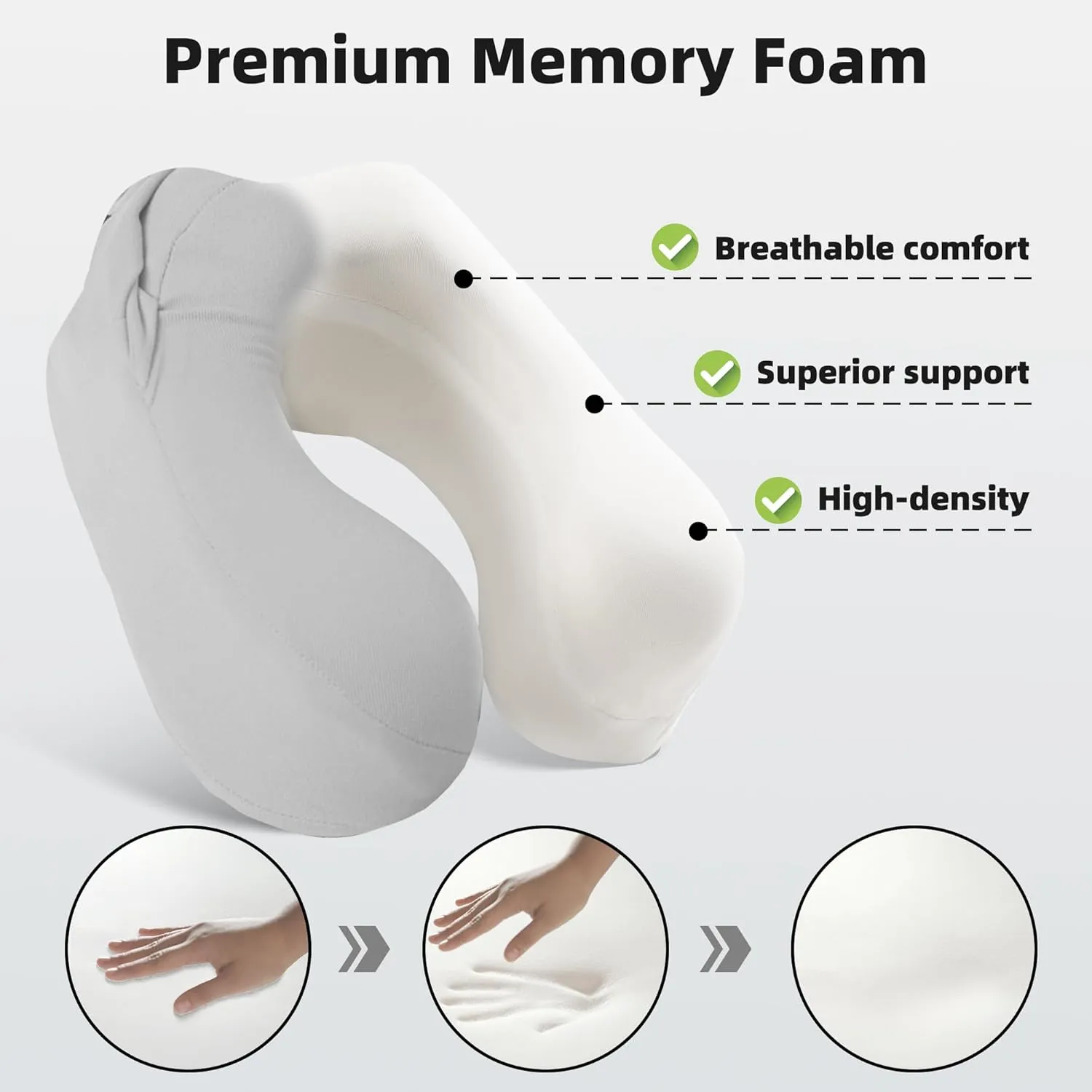 Privacy-Friendly Hooded Travel Pillow for Kids & Adults, Sensory-Friendly, Memory Foam Neck Support for Airplane, Car & Train, Breathable Fabric, Portable, Ultimate Comfort