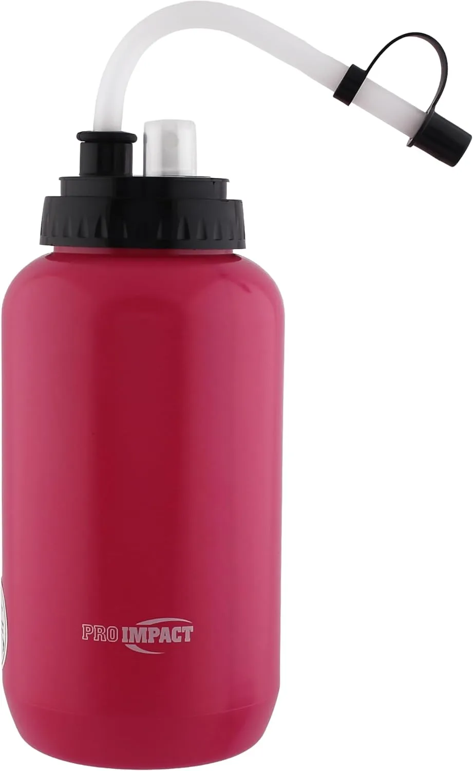 Pro Impact Squeezable Water Bottle with Bendable Long Straw and Spray cap - LDPE BPA Free Plastic - Hydration for Baseball Hockey Gym MMA Yoga Boxing Cycling Softball Football Lacrosse (35.5 Oz.)