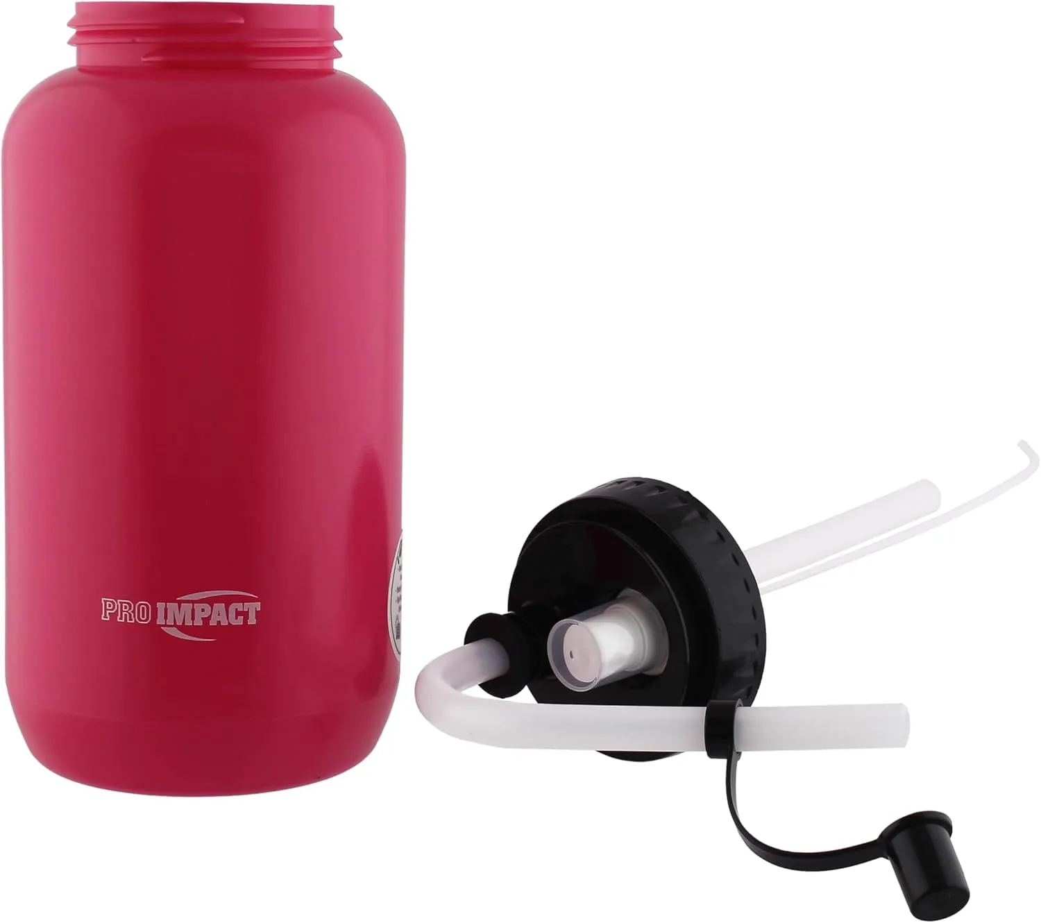 Pro Impact Squeezable Water Bottle with Bendable Long Straw and Spray cap - LDPE BPA Free Plastic - Hydration for Baseball Hockey Gym MMA Yoga Boxing Cycling Softball Football Lacrosse (35.5 Oz.)