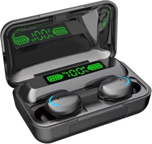 PRO Touch Wireless Earbuds LED Compatible with Kurio Smart 2 in 1 Pro IPX4 2,000mah PowerBank 24h Plus Water/Sweatproof/9D Noise Reduction & Quad Mic (Black)