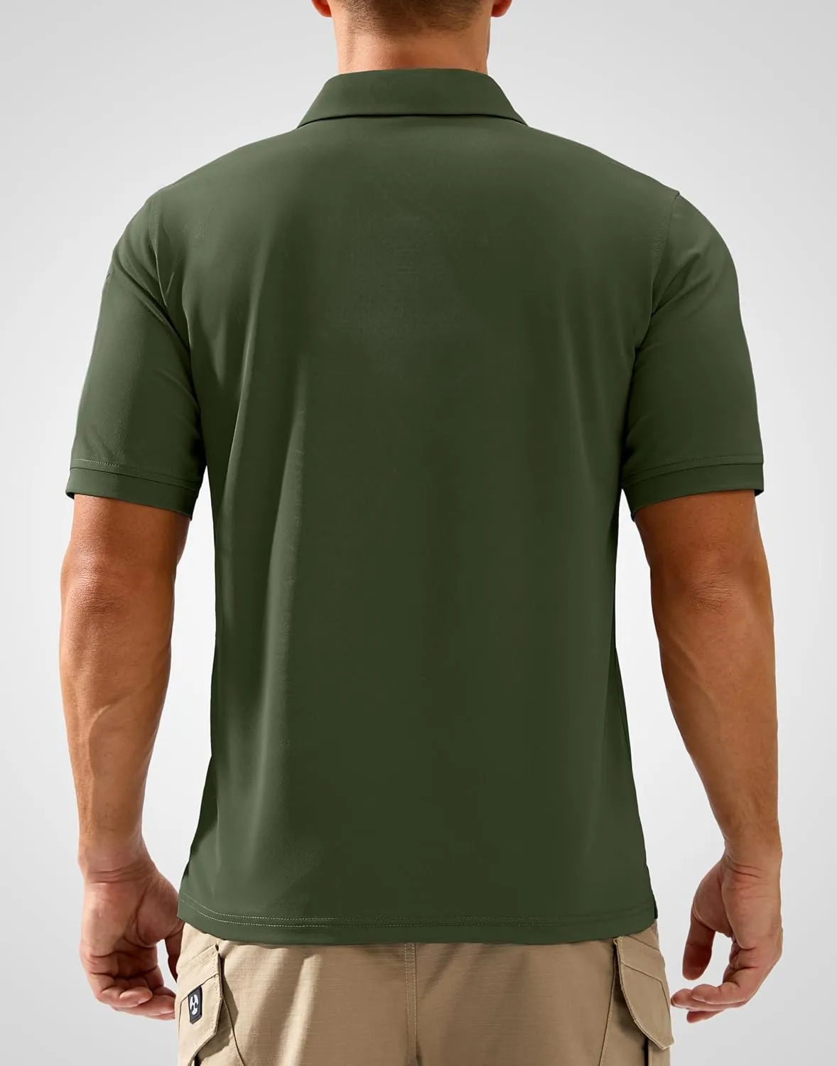 Pudolla Mens Tactical Shirts Short Sleeve Golf Work Polos Moisture Wicking Dry Collared Shirt Lightweight Polo Shirt