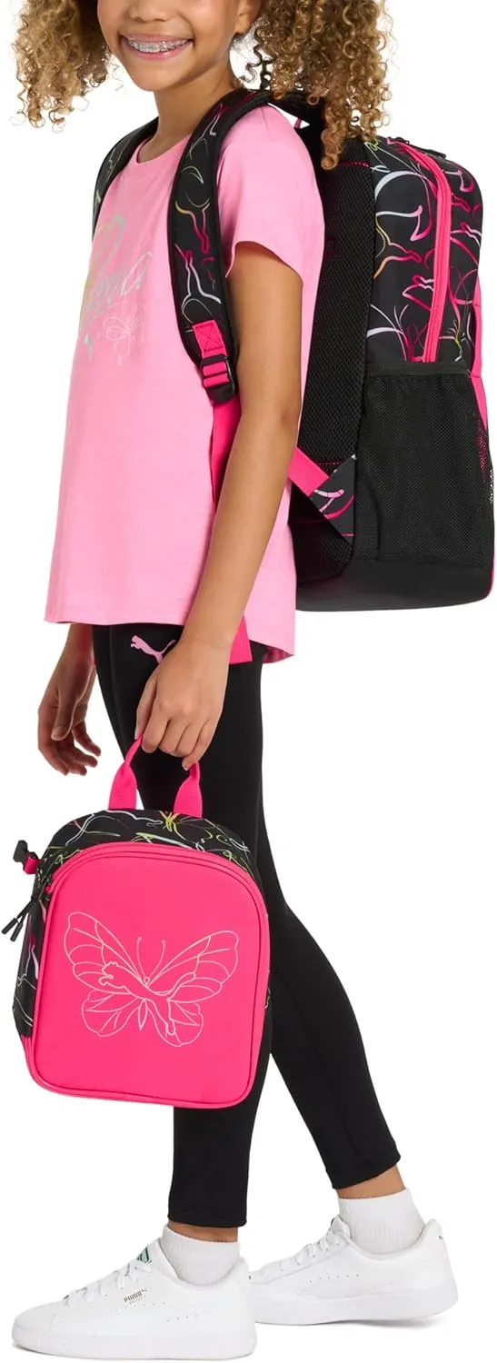 PUMA Unisex Kid's Colony Lunch Kit & Backpack Combo, Magic Rose Heather, Medium