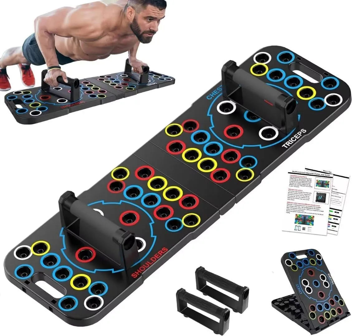 Push-up plate bracket fitness equipment home pectoral training exercise function folding training plate