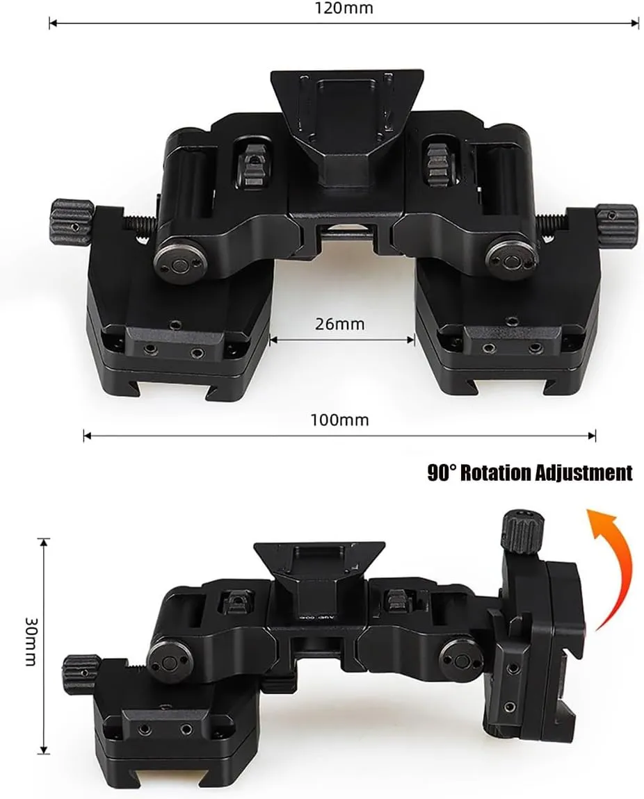 PVS-14 Binocular Bridge Helmet Mount Light Weight Dual Tube Mounting System IC AN/PVS-14LW，Night Vision Goggles Night Vision Adapter for PVS-14 Night Vision Binoculars Monocular Or Binocular