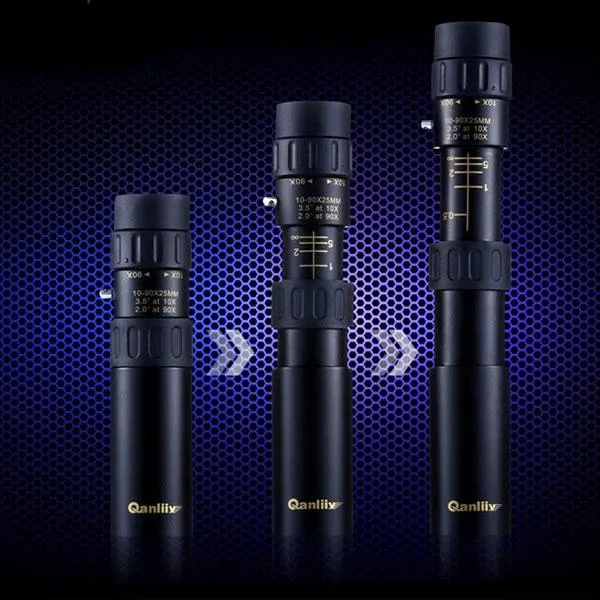 Qanliiy 10-90 x 25 Mini HD Monocular Telescope Black