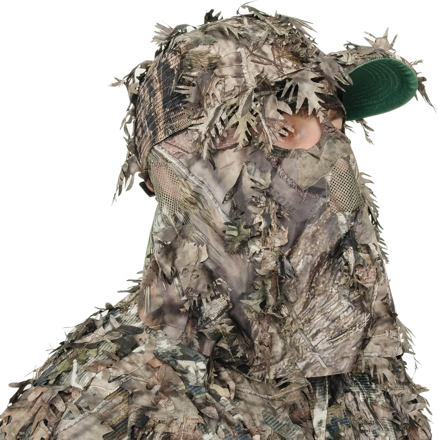 QuikCamo Lightweight 3D Leafy Camo Face Mask & Hat for Hunting, OSFM Adjustable Camouflage Hat, Mossy Oak & Realtree