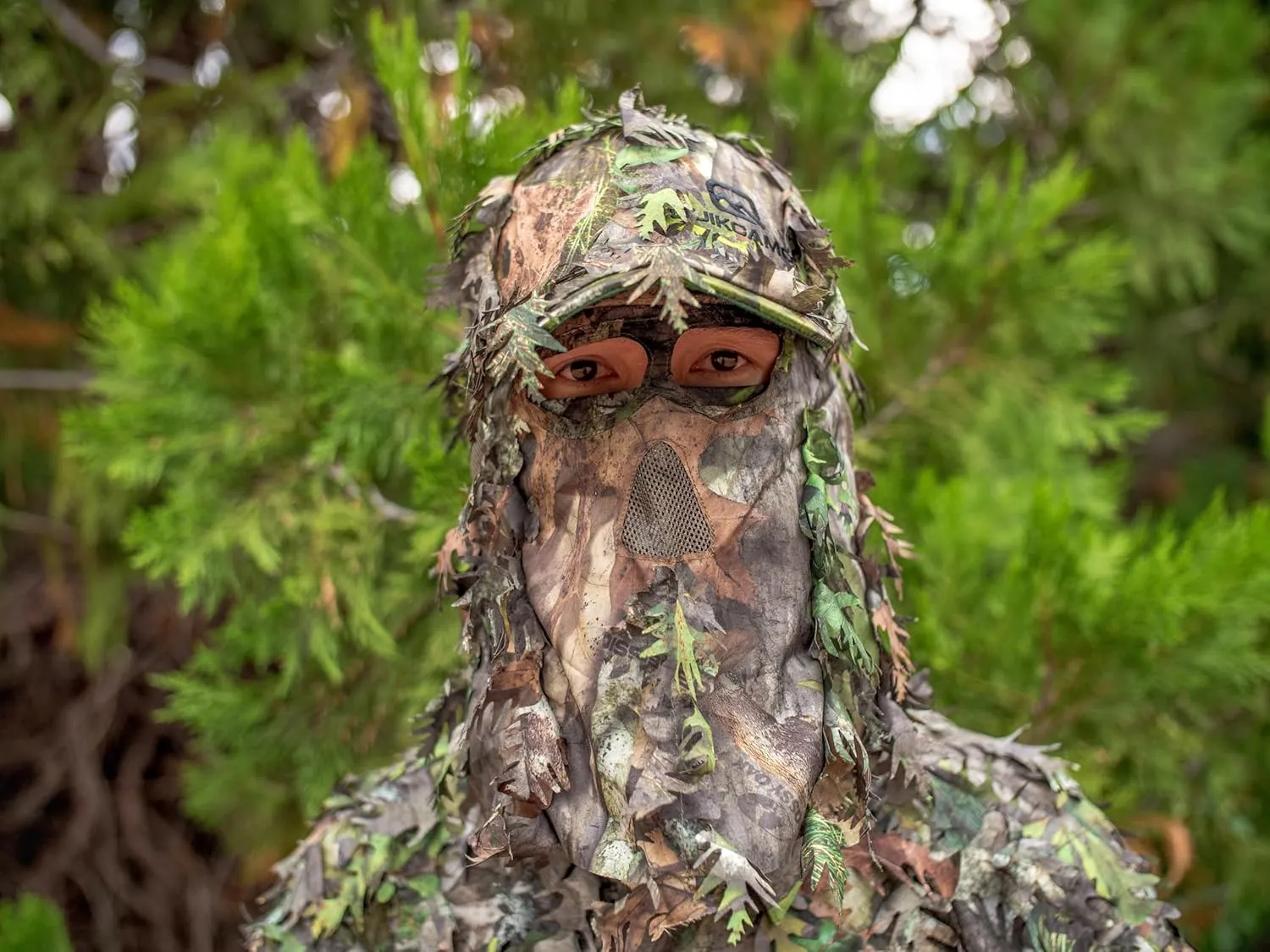 QuikCamo Lightweight 3D Leafy Camo Face Mask & Hat for Hunting, OSFM Adjustable Camouflage Hat, Mossy Oak & Realtree