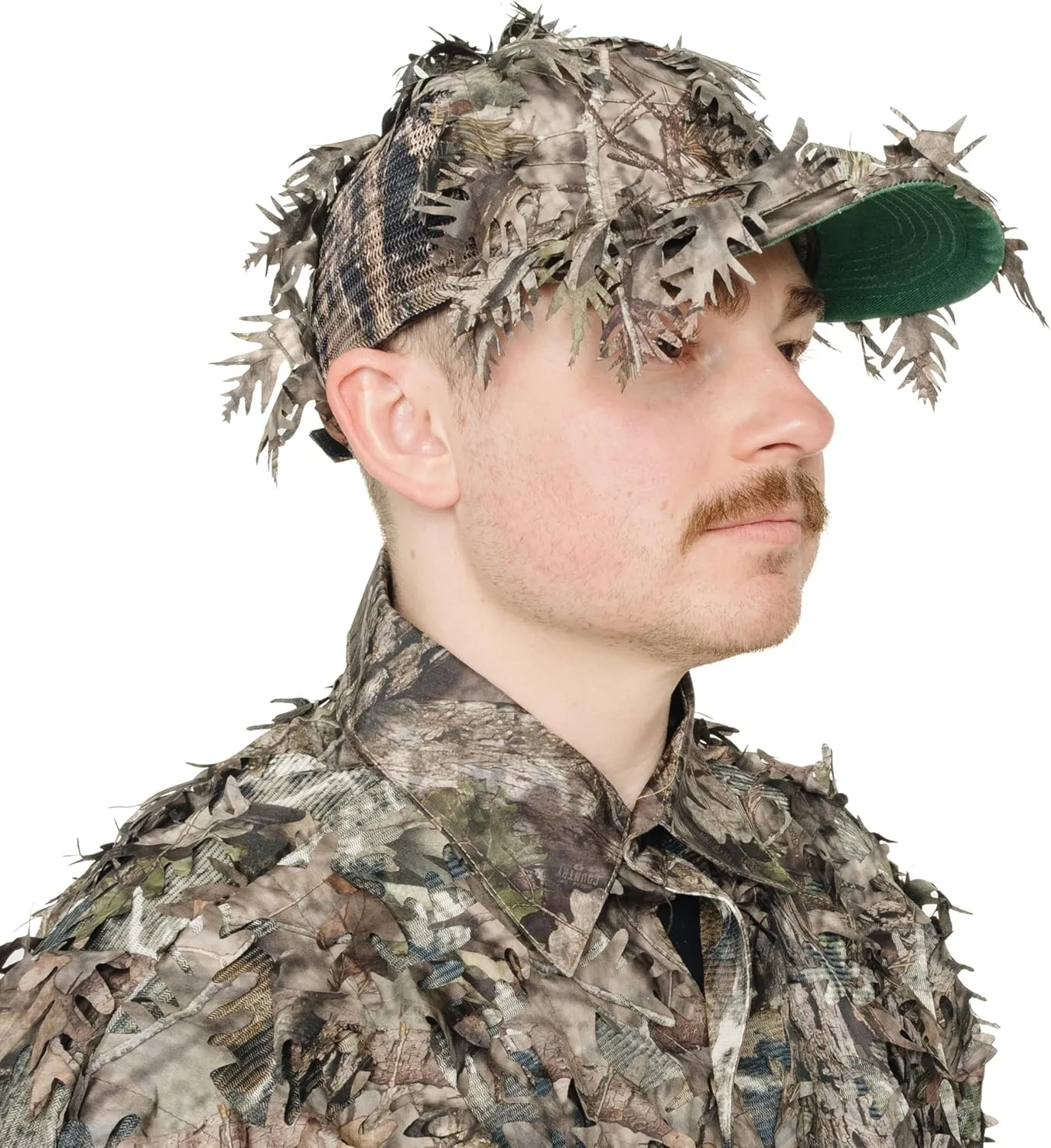 QuikCamo Lightweight 3D Leafy Camo Face Mask & Hat for Hunting, OSFM Adjustable Camouflage Hat, Mossy Oak & Realtree