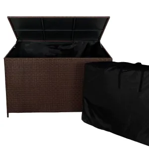 Rattan Cushion Storage Box 582L - Brown