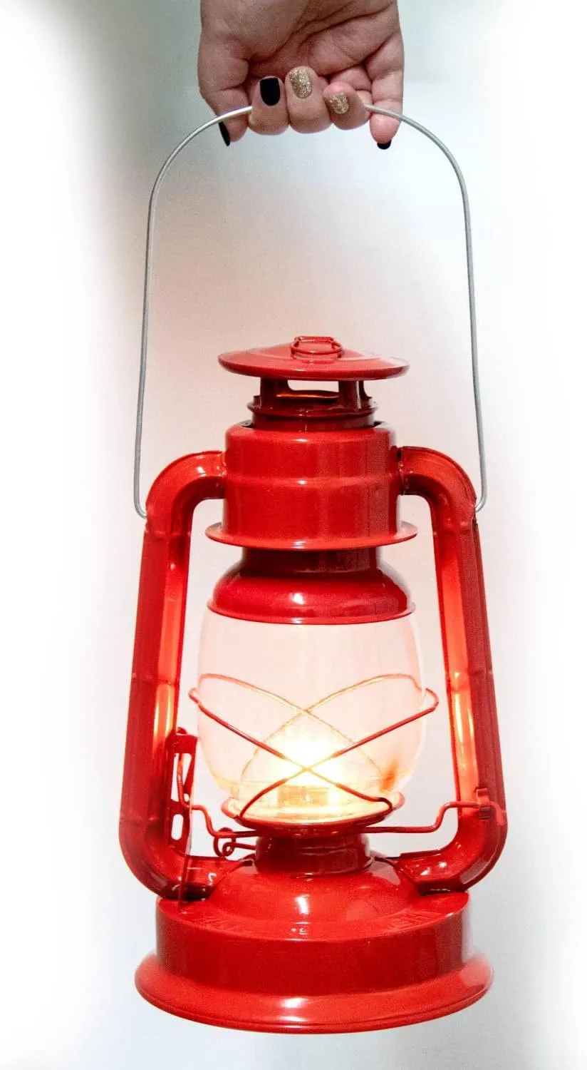 Rayo Oil Lantern - Redi-Light Lantern with 64 Ounces Citronella Fuel for Outdoor Camping and Patio Use, Ruby Red