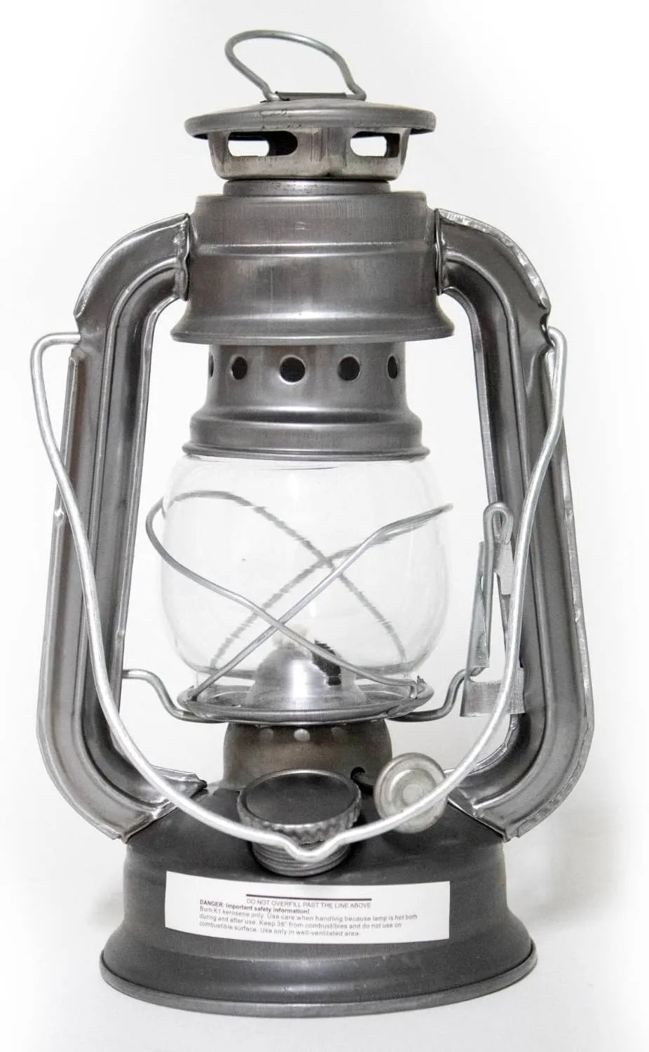 Rayo Rustico Kerosene Outdoor Lantern - 7.5 Inch Hurricane Lamp for Camping or Home Patio Use, Unpainted