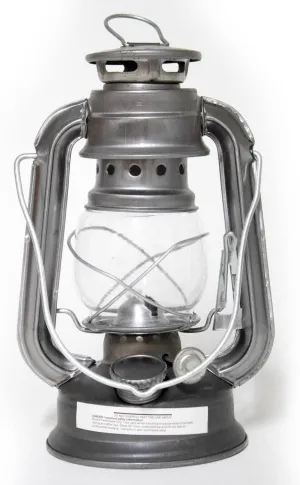Rayo Rustico Kerosene Outdoor Lantern - 7.5 Inch Hurricane Lamp for Camping or Home Patio Use, Unpainted
